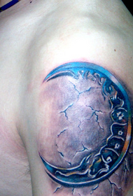 month gold wheel tattoo pattern