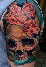 uomini Mezza armatura del tatuaggio a foglia d'acero
