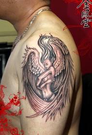 szexi angyal tetoválás a karon