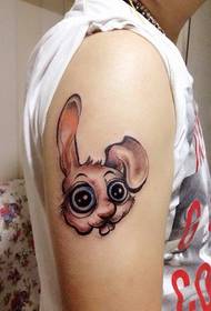 lengan pola tato kartun kelinci