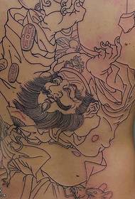 Patrón de tatuaxe de campá de liña grande