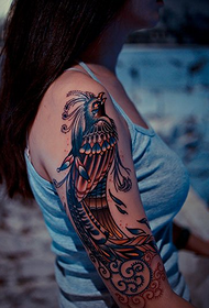 lengan kecantikan cat air glamor pola tato Phoenix