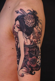 apa Japanese ẹwa geisha tatuu apẹrẹ