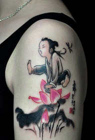 Inchiostro della bella tendenza dell'immagine del tatuaggio del loto dell'inchiostro