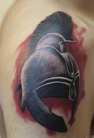 Spartalı savaşçının kask üzerinde kol