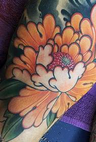 wzór tatuażu ręcznie malowany piwonia