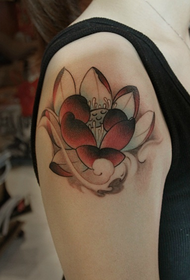 käsivarren väri lotus-tatuointikuvio