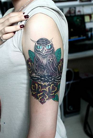 Owl Ευρώπη και Αμερική μοτίβο τατουάζ