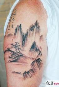 Klassesch Tëntlandschaft Tattoo