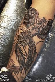 Semi-finished black phoenix tattoo pattern
