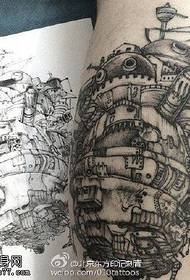 Modello di tatuaggio antico castello principe