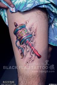 Patrón realista de tatuaxe de tubo rotativo tridimensional