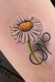 Silent love little daisy tattoo patroon