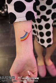 Rainbow tattoo pattern on the wrist