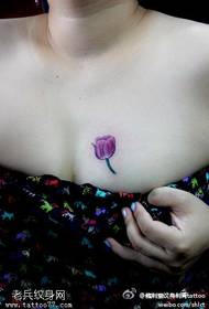 Chest beautiful flower tattoo pattern