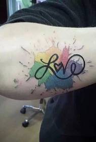 Creatieve kleur splash inkt tattoo