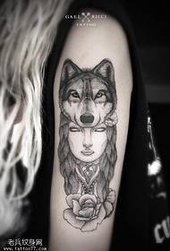 Ruka vučja glava ljepota tetovaža uzorak