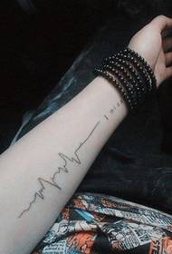 Elbow elegant ECG Tattoo