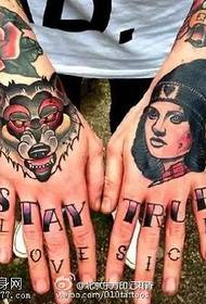 Coole tattoo-patroon in Europese en Amerikaanse stijl