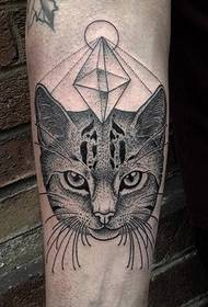 Wonderful point-and-line tattoo