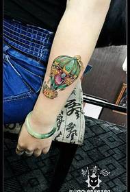 Colored hot air balloon tattoo pattern