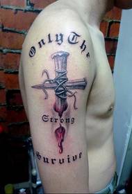 Tatuaggio di croce sanguinosa
