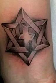 Elegante y compacto tatuaje de estrella de seis puntas
