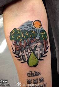 Field trail tattoo pattern on arm