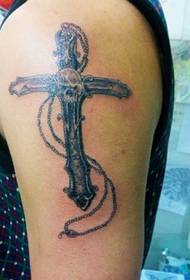 Trend přední linie velké paže módní křížové tetování