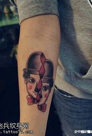 Cartoon Chaplin avatar tattoo pattern