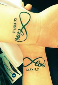 Tattoo pattern on the arm of the couple representing the testimony of love
