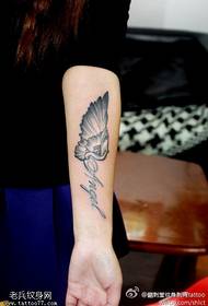 Arm monochrome point tattoo wings tattoo pattern