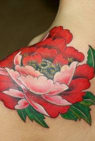 Indah tato bunga peony naskah bunga tato peony