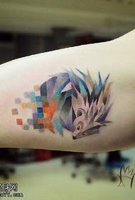 ຮູບແຕ້ມ tattoo hedgehog mosaic ຂະ ໜາດ ນ້ອຍ