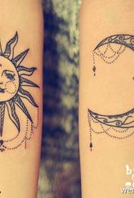 Arm point thorn sun moon tattoo pattern