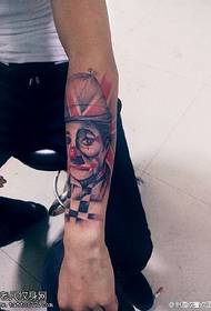 Clown Chaplin head portrait tattoo