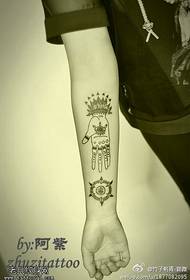 Arm palm, stab, magical tattoo pattern