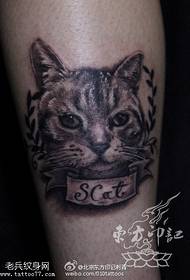 Красивый милый кот рисунок татуировки