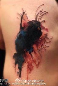 Armblækmaleri Kinesisk stil sort kat tatoveringsmønster