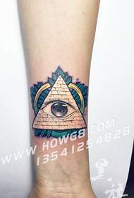 Fermosa tatuaxe de ollos de todo ollo no brazo
