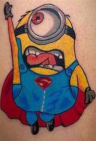 Weird little yellow man tattoo