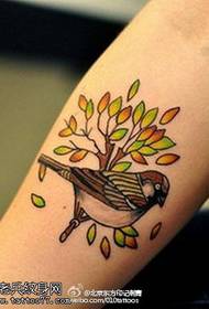 Exquisite cute magpie tattoo pattern