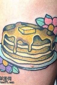 ຮູບແບບ tattoo burger ທີ່ມີສີສັນຂອງເອີຣົບແລະອາເມລິກາ