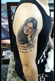 Arm beautiful girl tattoo pattern