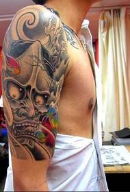 Handsome big arm like a tattoo