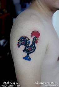 Wapens schat blauw mooi boho cock tattoo patroon