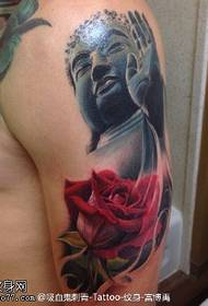 Rose Quiet Buddha Tattoo patroon
