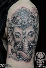 Wisdom sacred elephant nose tattoo pattern