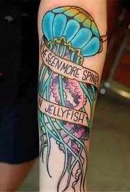 Colorful jellyfish tattoo