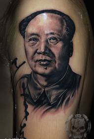 Ola, amable deseño de tatuaxe de presidente Mao
